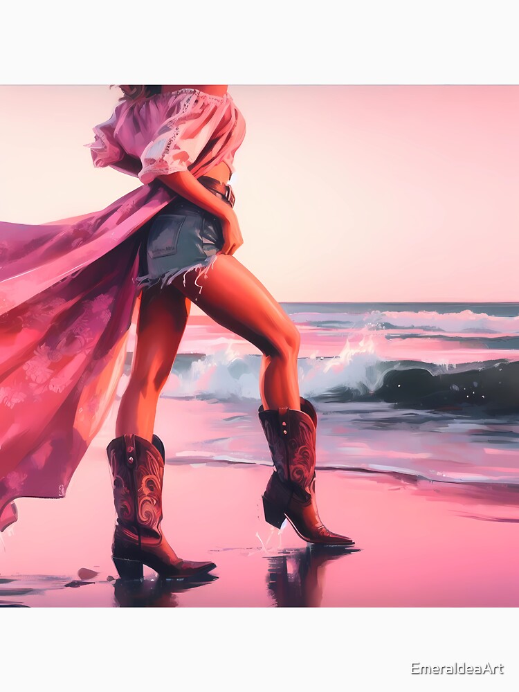 Coastal Cowgirl Impressions: Boots and Beachy Bliss by EmeraldeaArt