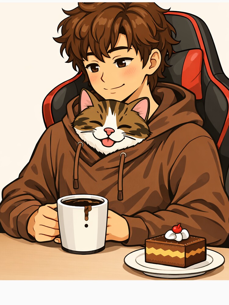 Boy and cat by Gadulixaa