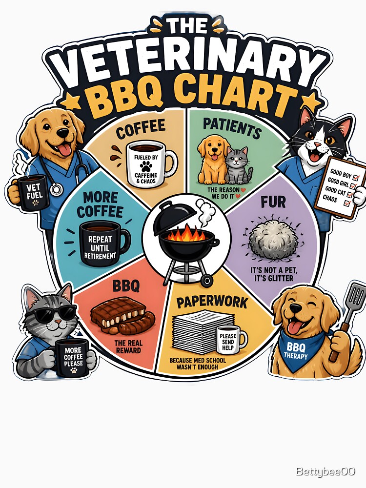 The Veterinary BBQ Chart | Funny Veterinarian BBQ & Veterinary Humor Design by Bettybee00