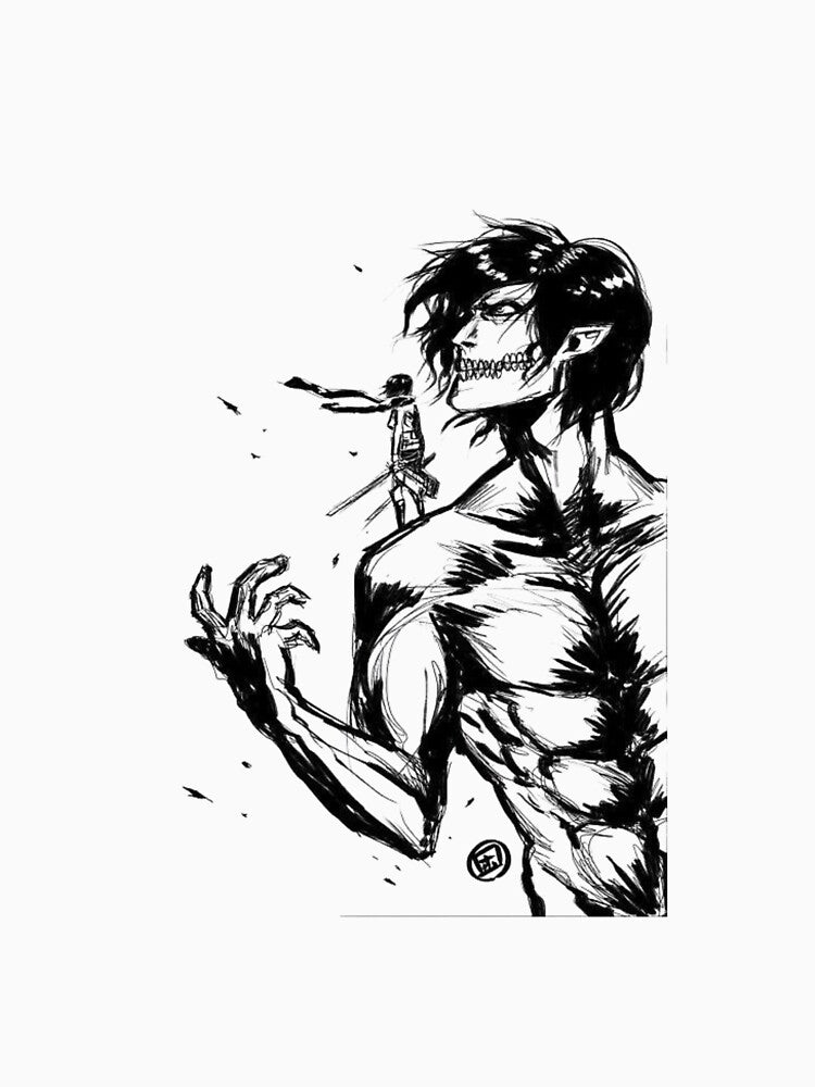 Attack on Titan Eren Yeager Dark Anime Art by Snowdog-Art