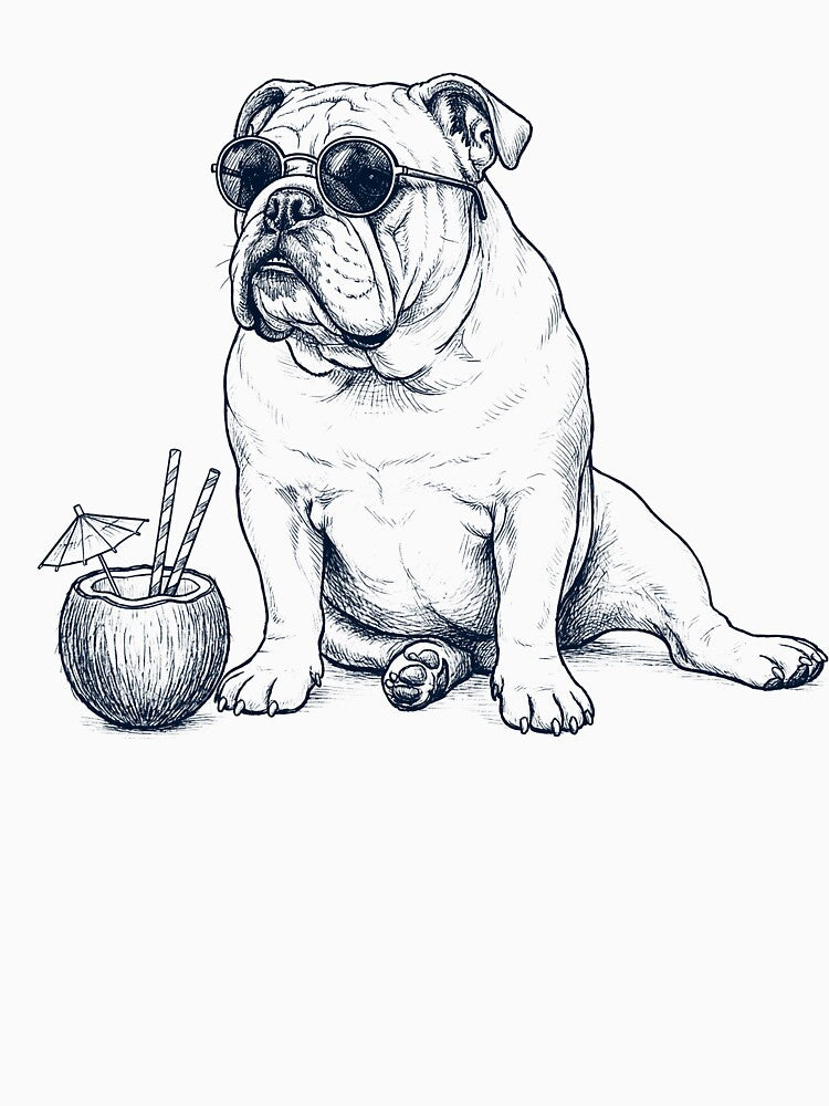 English Bulldog Vacation Dog Lover Gift by DoodleTortle