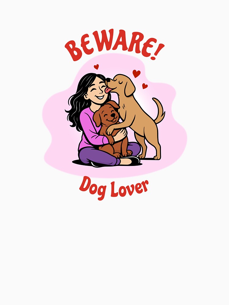 Beware! Dog Lover Girl | Cute Pet Art by Lily's World
