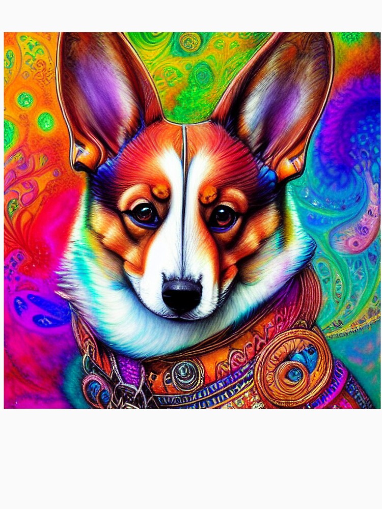 Tribal Corgi Dog Art 2 by DiatomDesigns