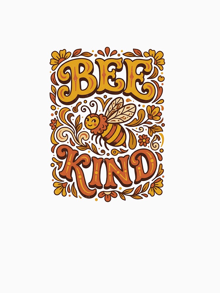 Retro 70s Bee Kind Eco Friendly Honeybee Activism by PictoVibe