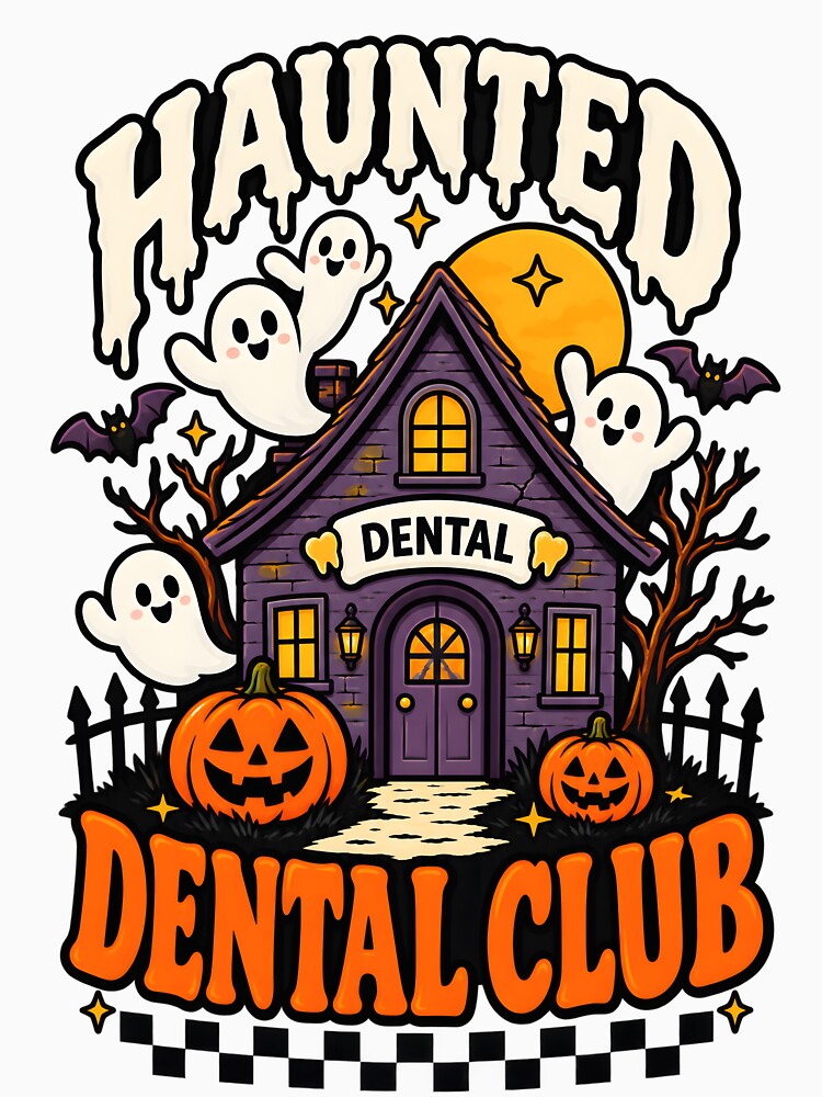 Haunted Dental Club - Cute Halloween Dentist Design by oumayma mokrane