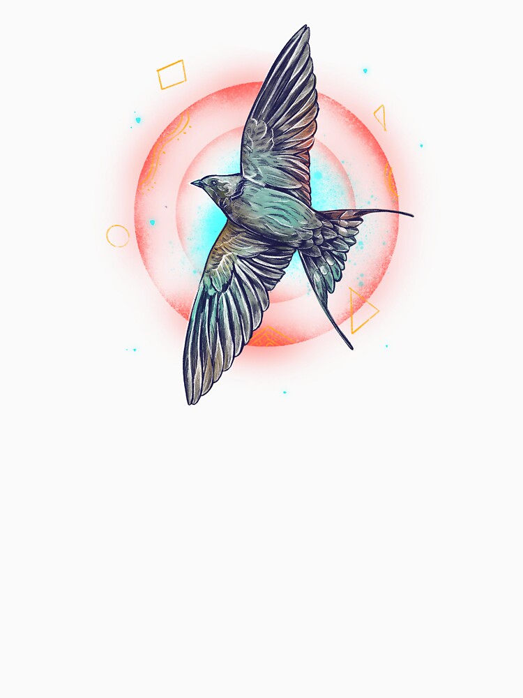 Electric Flight: A Neon Bird Soaring Through Geometric Skies by JeysonLopez