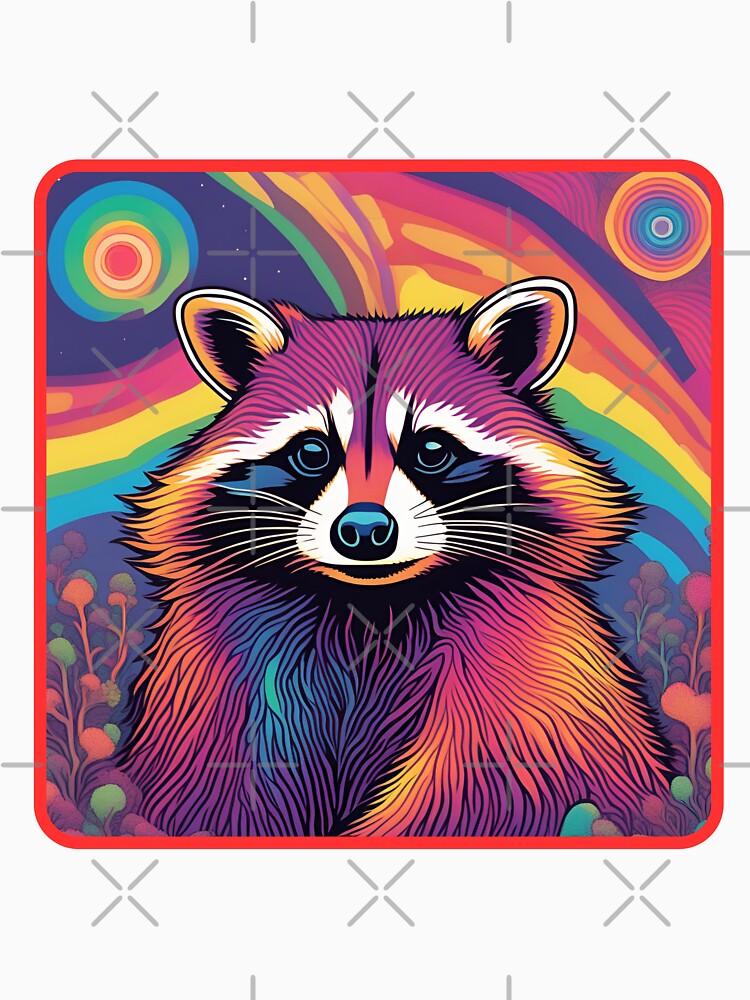Street Cats Raccoon Psychedelic Art by Pterodak