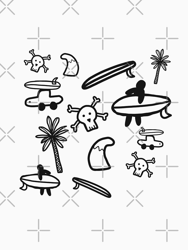 Surf surfing minimalist drawing design crazy by Tropical Blood