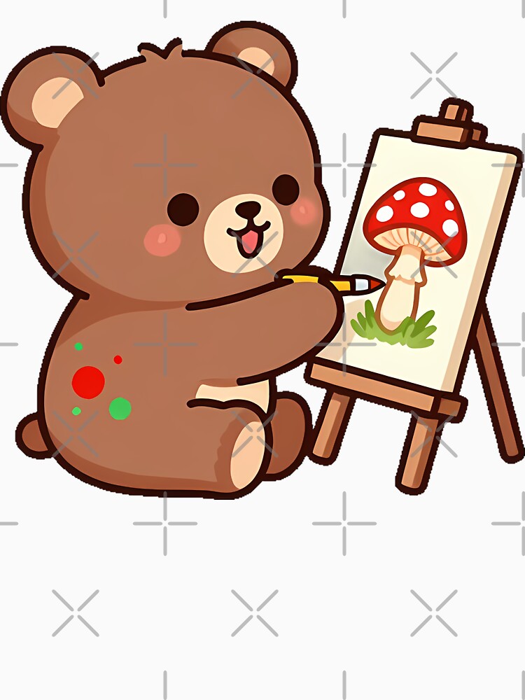 Bear Cub Painting Mushroom by pumsquare