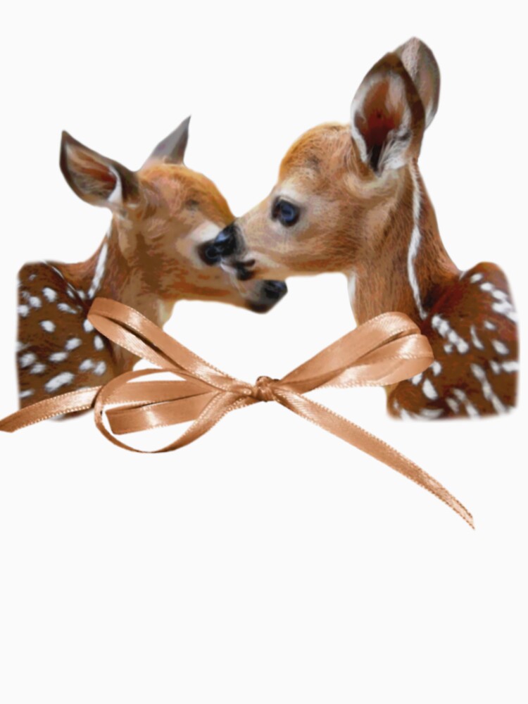 Baby deers with ribbon bow by Pixiedrop
