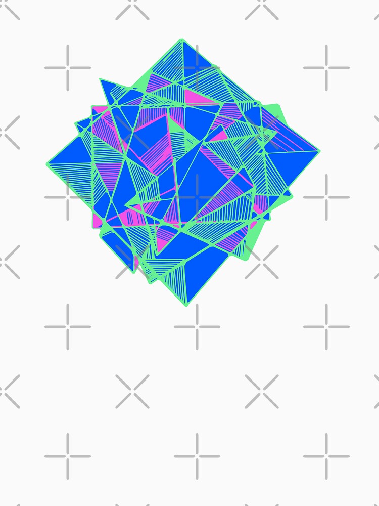 Geometric Art abstract cool triangles blue by Carolina Salazar