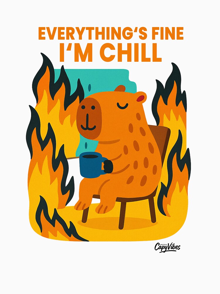 Everything's Fine I'm Chill: Capybara Zen Master by Capy-Vibes