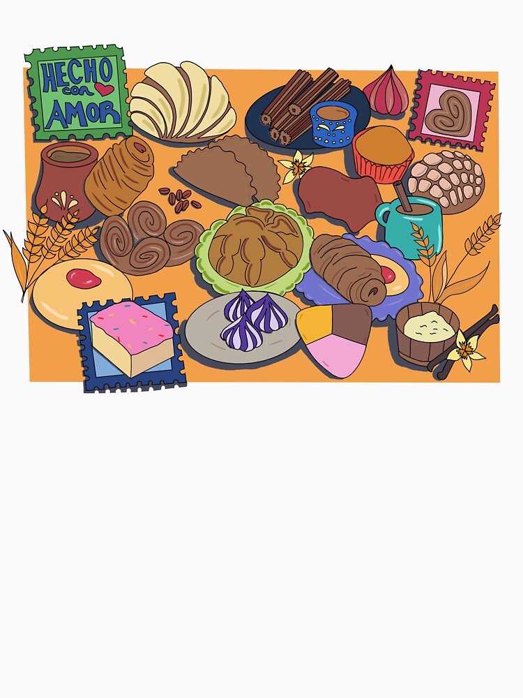 Mexican pan dulce pastries digital artwork by kuallidesigns