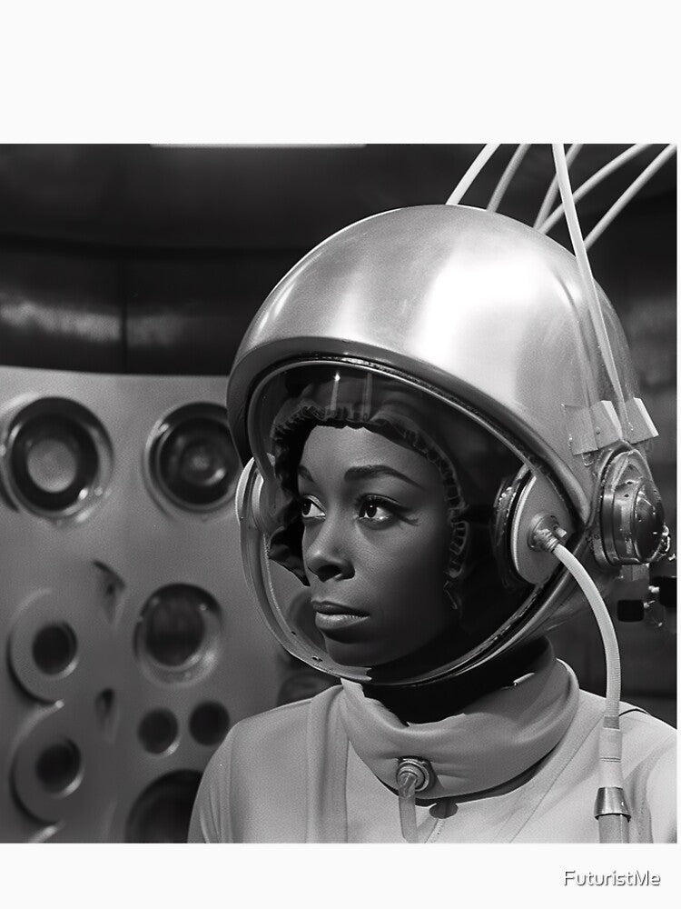 Retro Futuristic Space Age Black Woman in spacesuit by FuturistMe