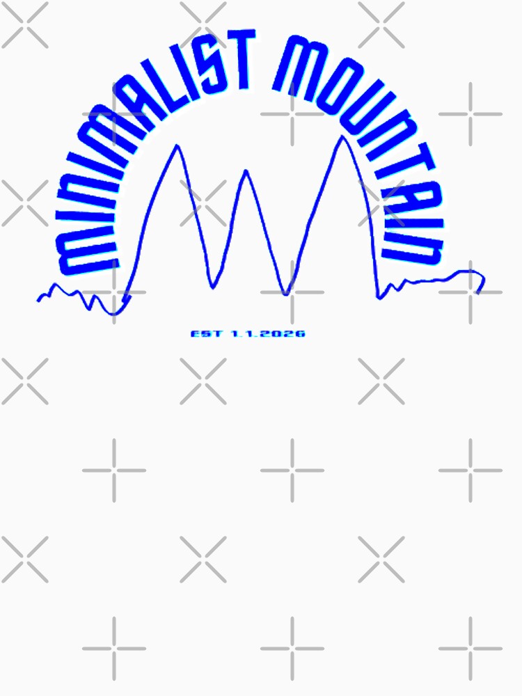 Minimalist Mountain Aesthetic Design | Neon Blue Travel Graphic | Modern Adventure Streetwear Sticker & Phone Case by The Urban Explorer
