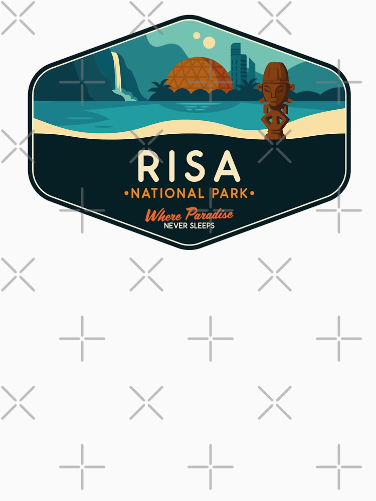 Risa Paradise Retro Sci-Fi Travel Badge by magrodanny