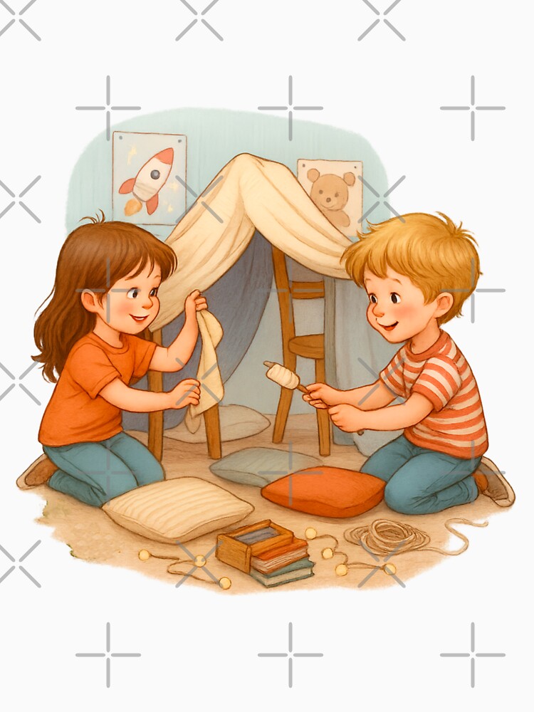 Timeless Playtime - Building Blanket Forts – Childhood Imagination at Play by Neonyx2020