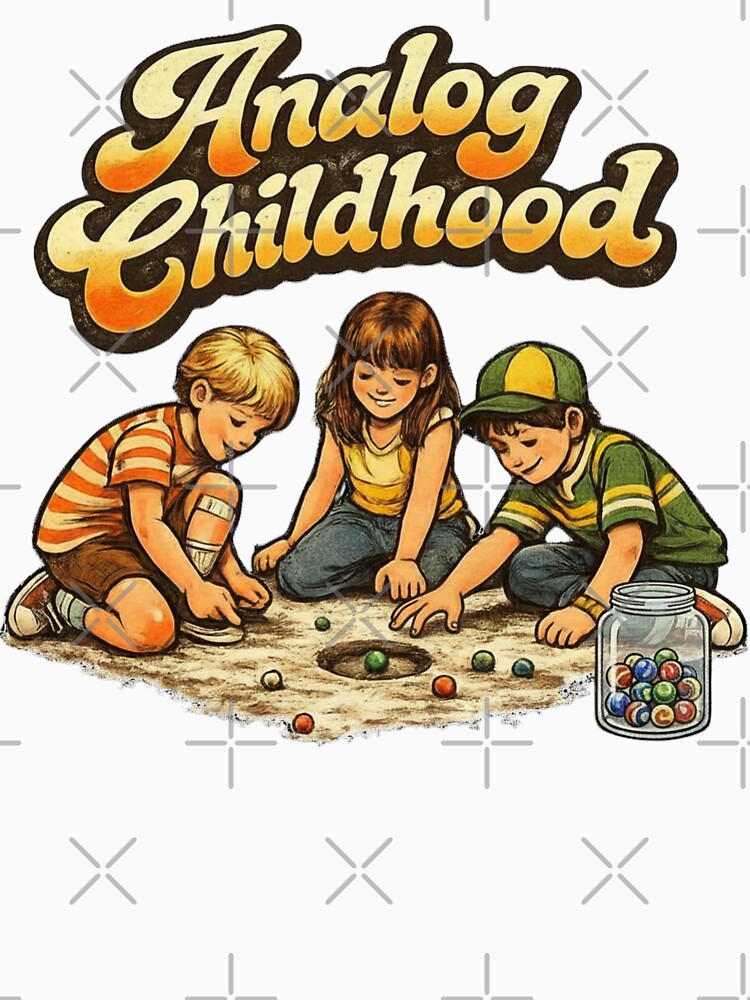 Analog Childhood Retro Kids Playing Nostaliga Design by Dianefromamsterdam