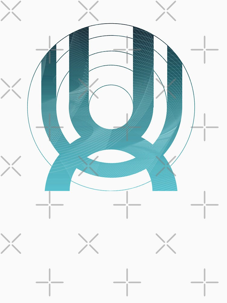 Blue Blue geometric spaceship abstract galaxy by Carolina Salazar
