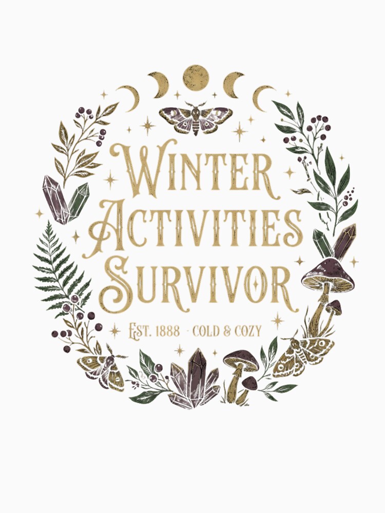 Winter Activities Survivor Whimsigoth Moon Phase Moth Crystal Mushroom by anass002