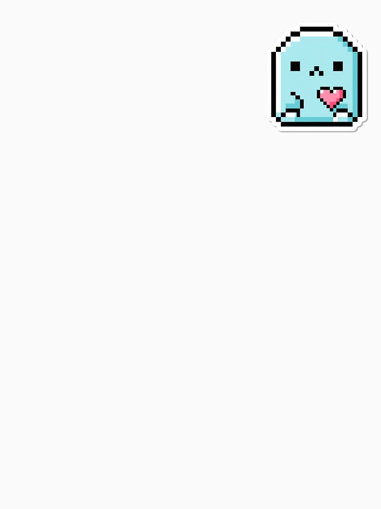 Cute Pixel Blue Blob With Pink Heart by a575642903