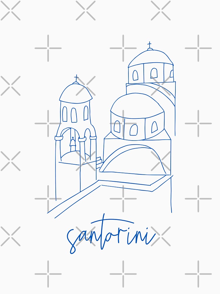 minimalist santorini landmark in blue by neopop