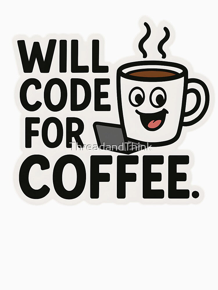 Will Code For Coffee by ThreadandThink