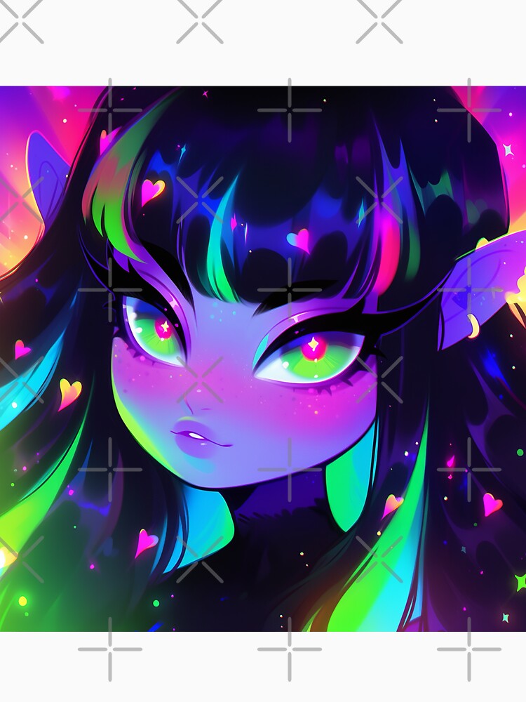 Neon Fantasy Hearts Anime Girl by bubblegoth