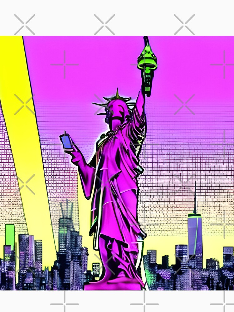 modern retro style statue of liberty by imagenia