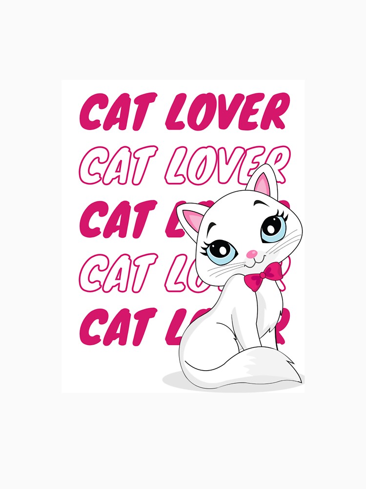 Cat Lover Cute Kitty Cartoon Pink Aesthetic Cat Lover Gift Design by PixelVibe Art