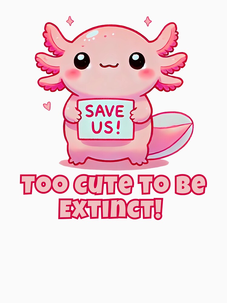 Cute Axolotl Sticker Too Cute To Be Extinct by SaavedraDesign