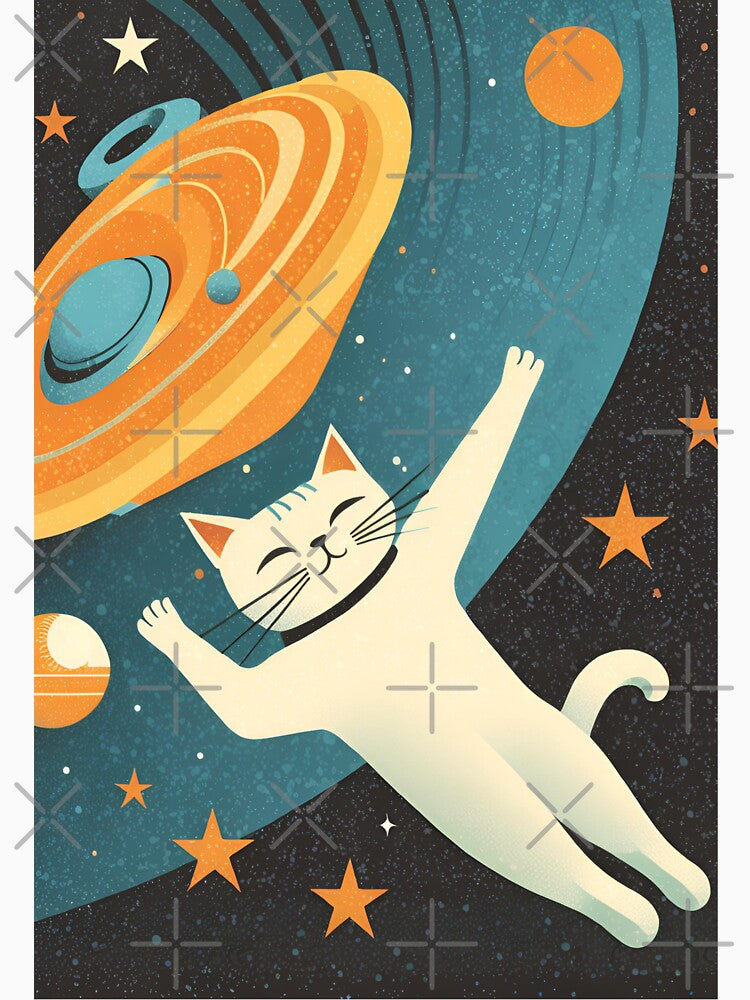 CAT IN SPACE / RETRO POSTER by Barbzzm