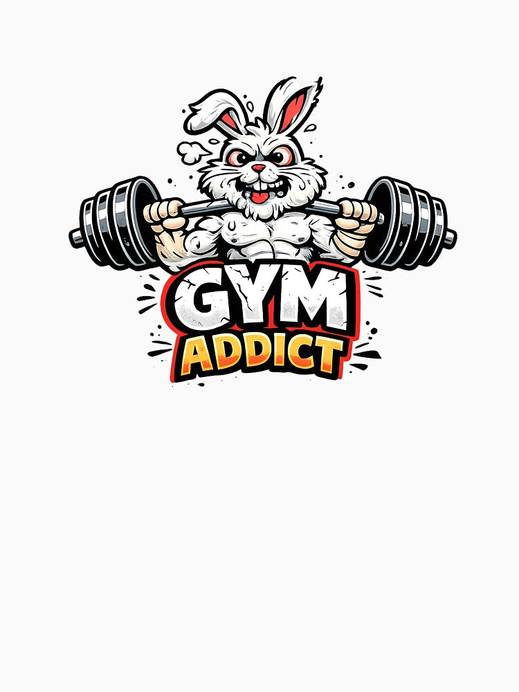 Gym Addict – Muscular Bunny with Dumbbell | Funny Fitness Motif by Mavriboy