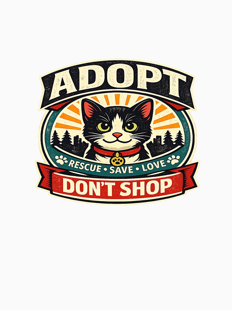 Adopt Don't Shop Cat – Vintage Animal Welfare Design by Hawx14