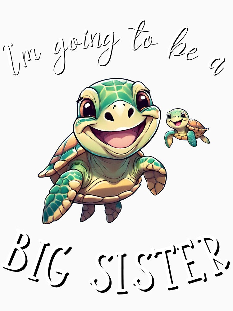 Cute Big Sister Pregnancy Annoucement New Sibling Sea Turtle by BunBuntheDog-
