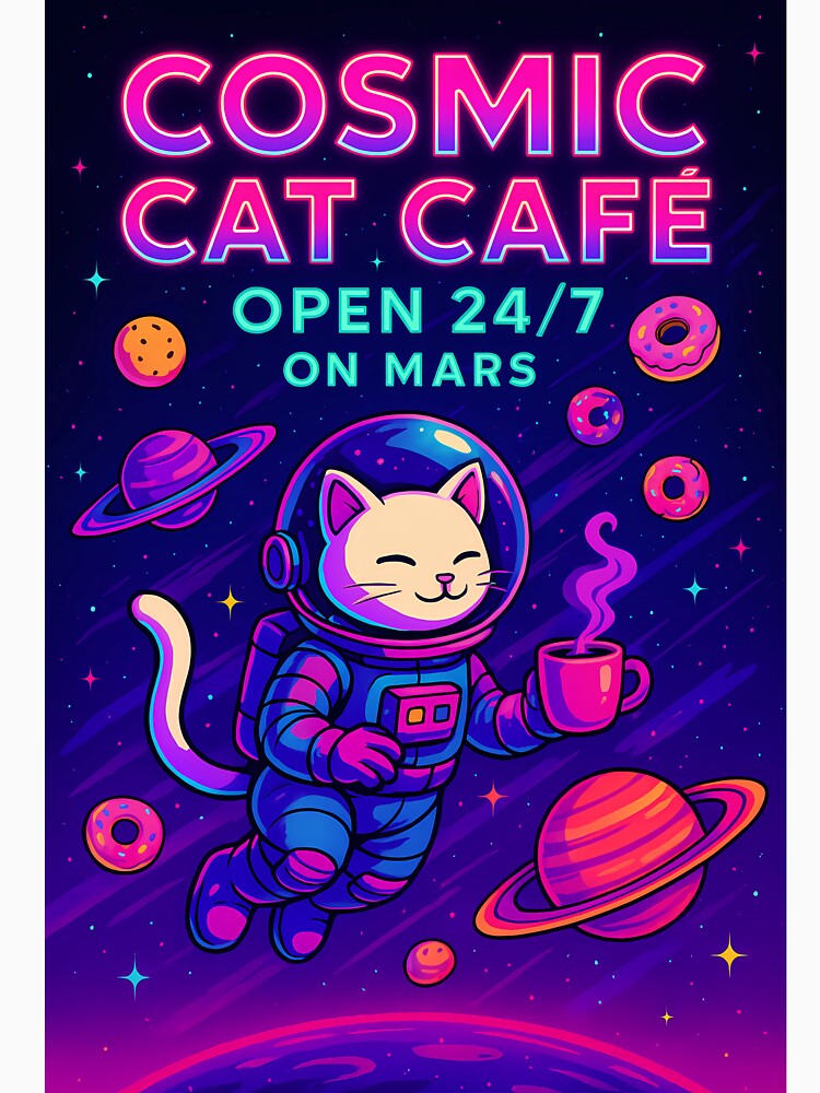 Cosmic Cat Café - A Cat Cafe in Space by Plastiche
