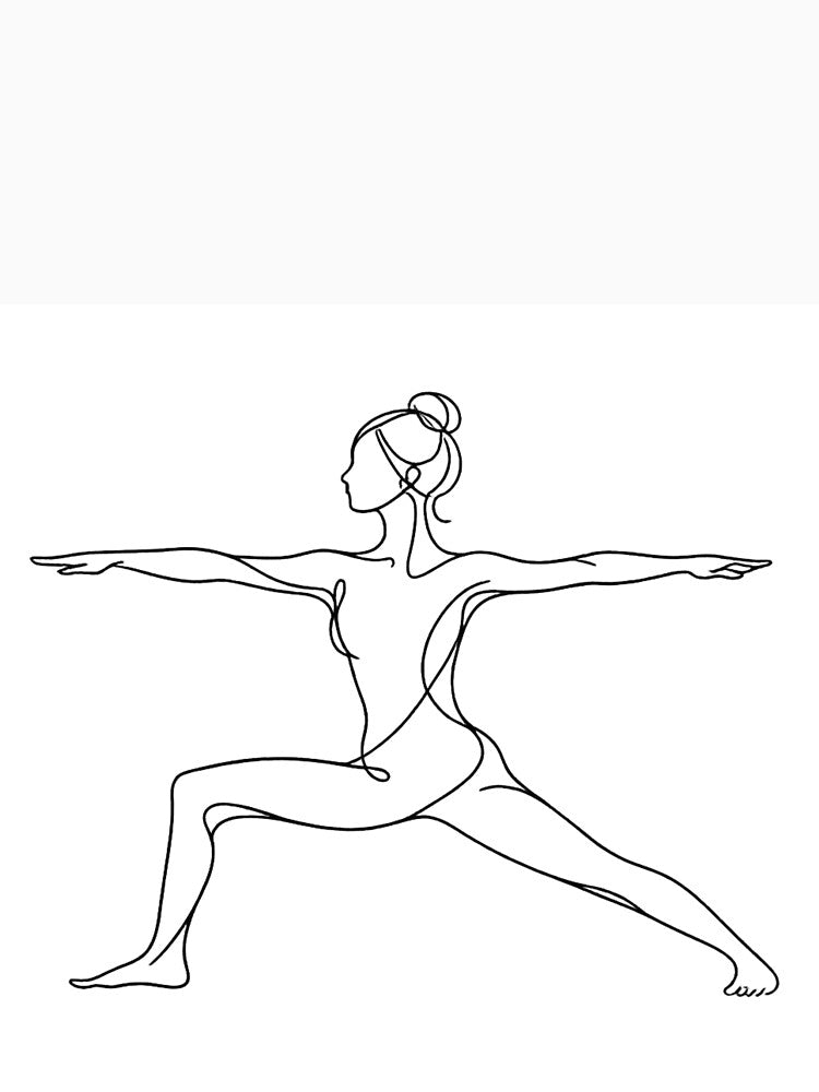 Warrior II Yoga Pose Line Art by BlairWynne