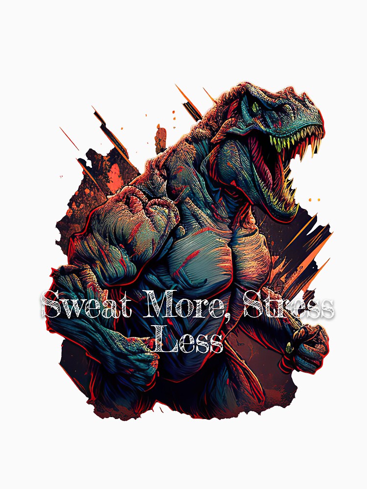 Sweat More, Stress Less Bodybuilding Fitness Gym Workout Exercise Merch Print Design by tengamerx