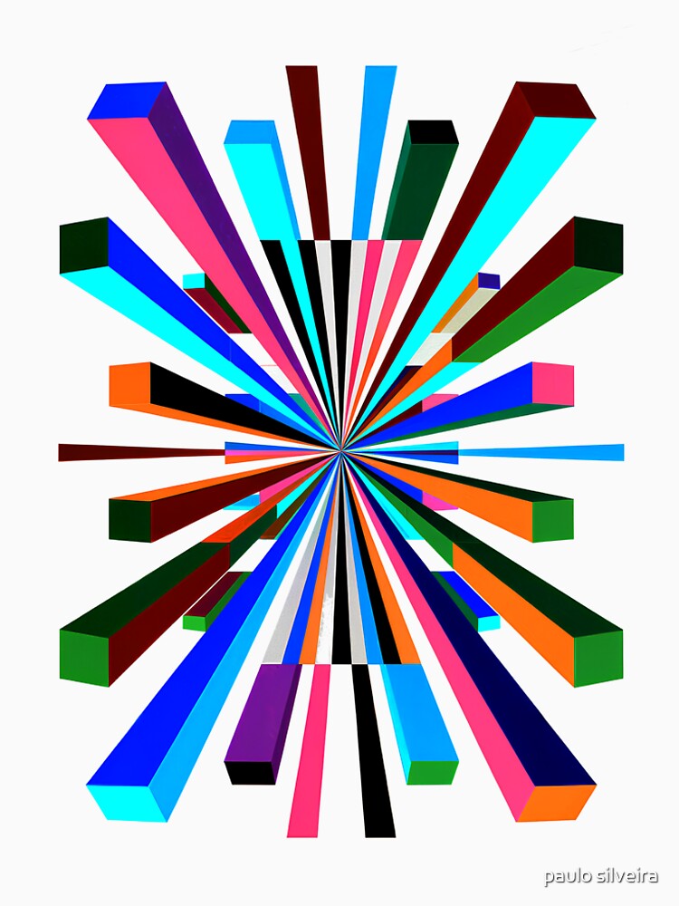 Bold 3D Geometric Starburst – Vibrant Abstract Pattern for Modern Art Lovers by paulo silveira