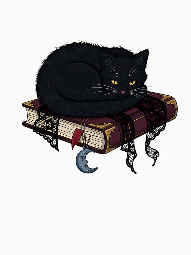 Black Lace Spellbook Cat by IllumeInk
