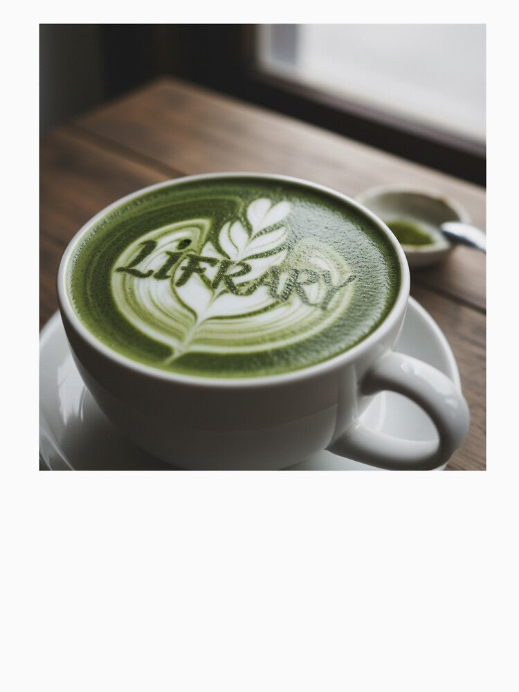 Lifrary Matcha Green Tea Latte Café Aesthetic Typography Design T-Shirt by lifrary365