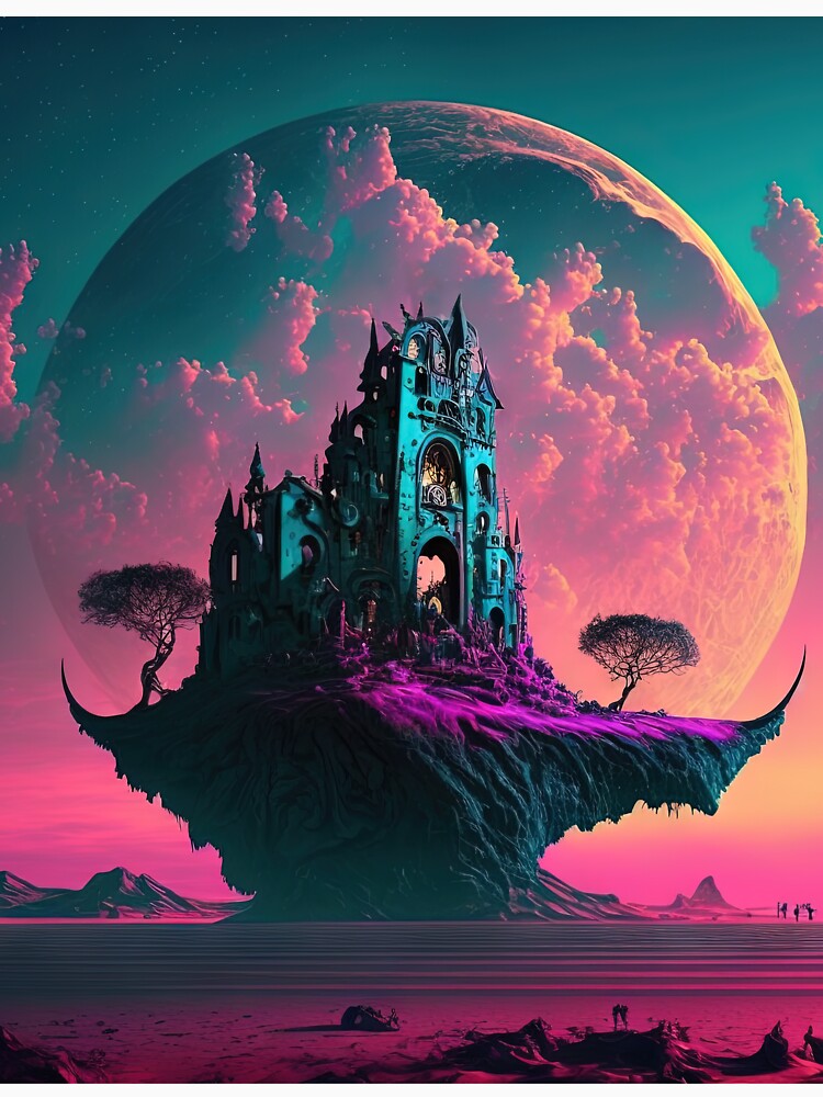 Retro Futuristic Synthwave Planet in the Cosmos by Mullet Monkey