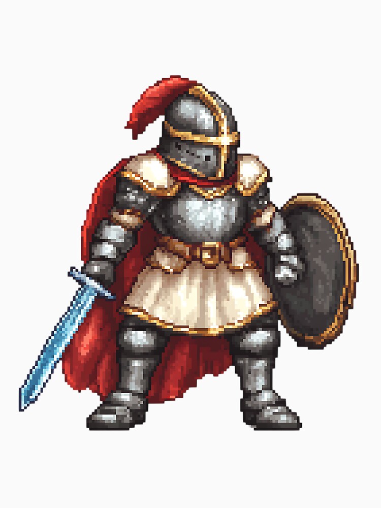 Retro Pixel Art: 8-bit Knight by bapupa