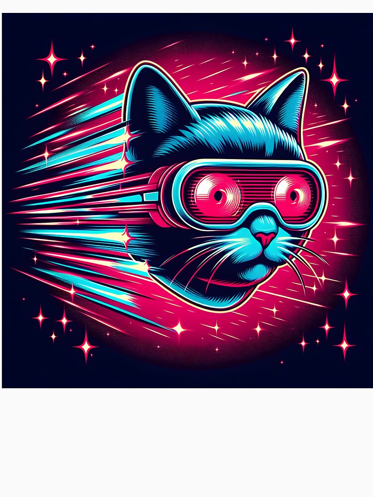 Hyperspeed retro cat face by Inkstorm-London