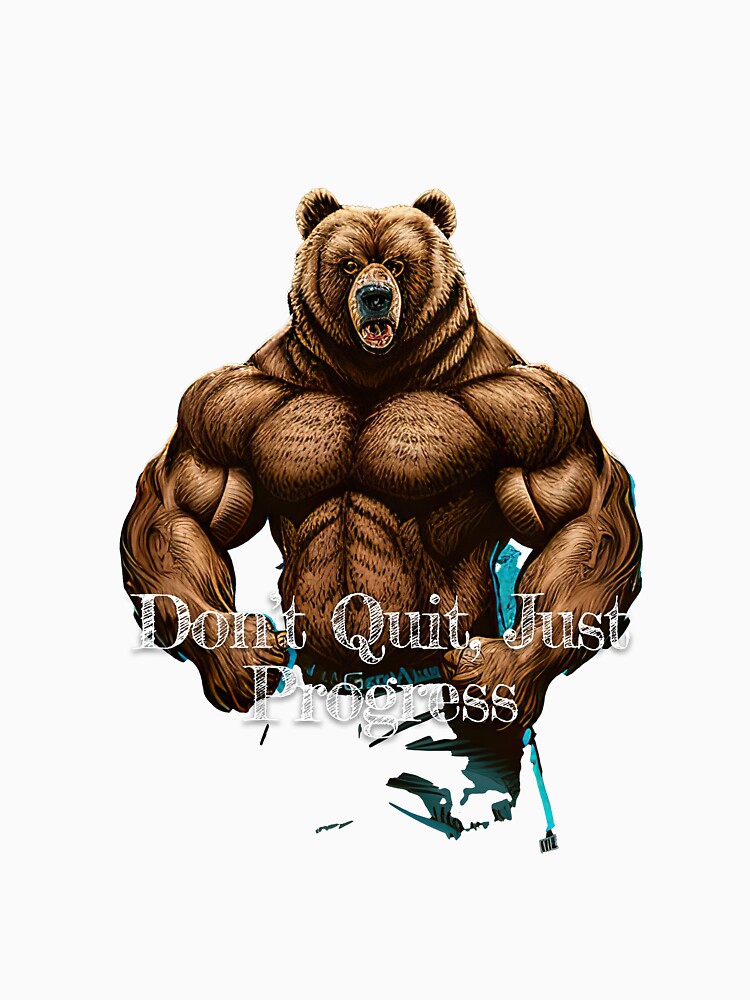 Don't Quit, Just Progress Bodybuilding Fitness Gym Workout Exercise Merch Print  Design by tengamerx