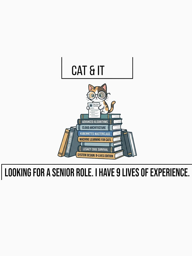 Funny Senior Developer Gift 9 Lives Of Experience Cat  Looking For Senior Role Programmer Humor Shirt Tech Gift by Dev Mode