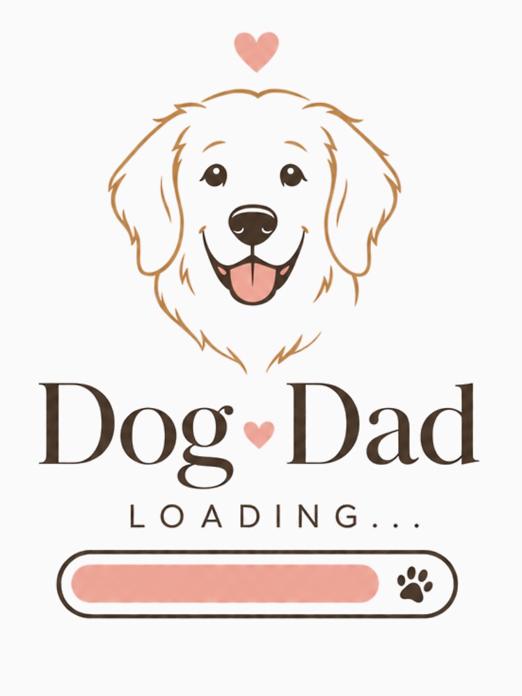 Minimalist Dog Dad Loading Golden Retriever Kawaii Laptop Skin Sticker by Ashley critters