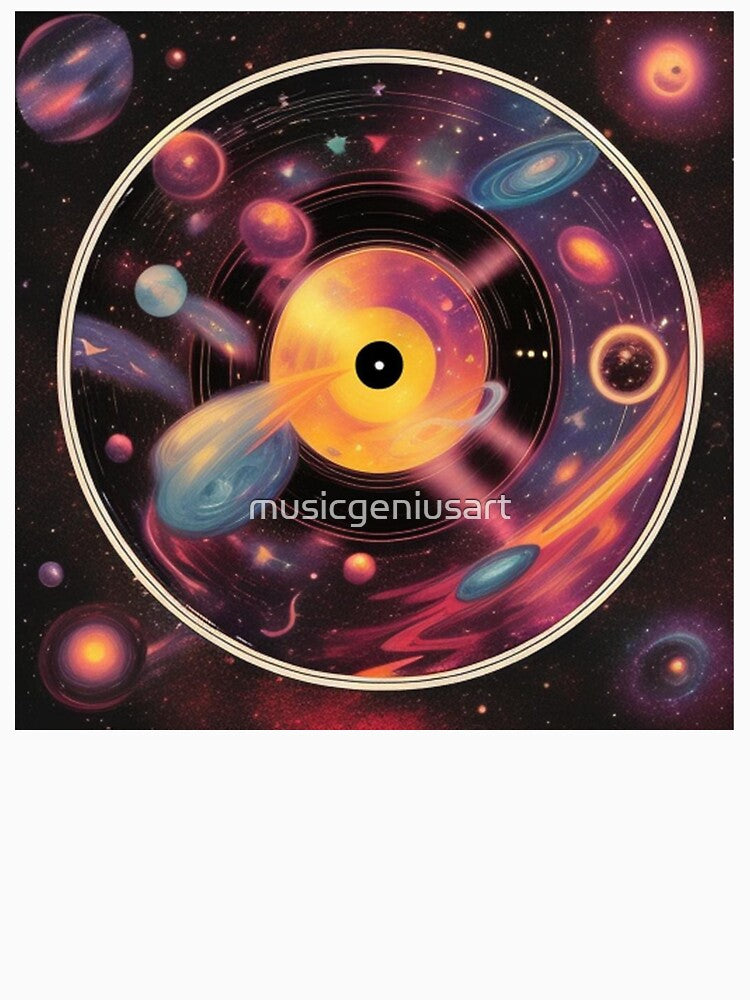 Retro Futurism Galaxy Vinyl Record by musicgeniusart