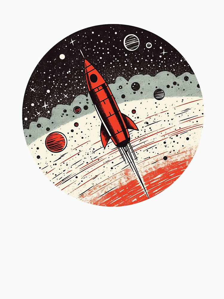 Retro Futuristic Rocket Launch - 1960s Space Exploration by NumericaDesigns