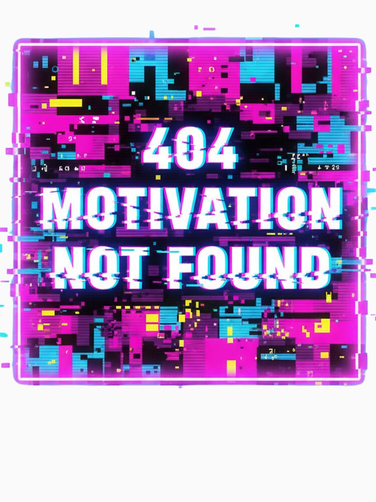Retro Neon Brainwave – 404 Motivation Not Found by Tily360